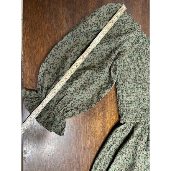 Cottage Core Peasant Farmhouse Dress Women Small Dark Smocked Modest Traditional - Picture 6 of 7